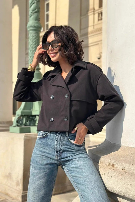 Veste trench légère et décontractée, coupe courte