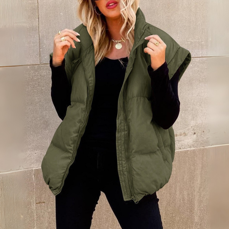 Veste matelassée rembourrée pour femme avec col montant