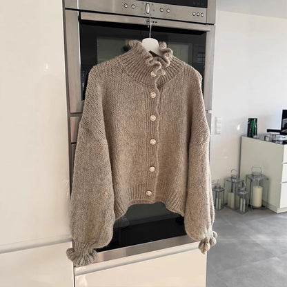 Cardigan boutonné chic pour femme avec col élégant