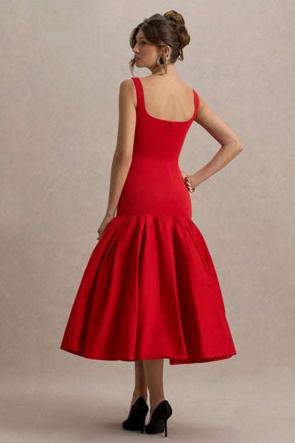 Robe midi élégante et chic pour femme
