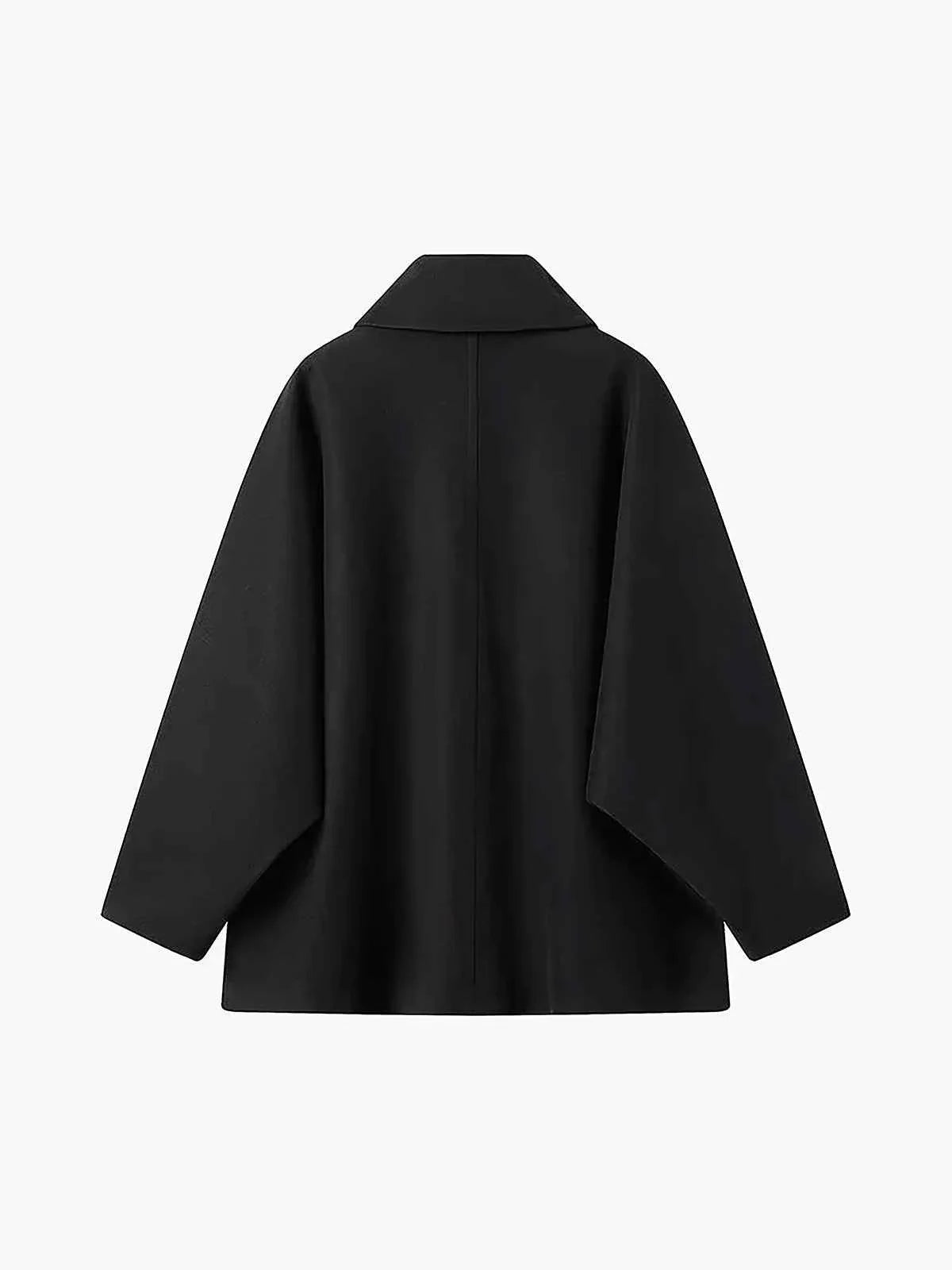 Manteau d'hiver oversize pour femmes avec col à revers et boutons asymétriques