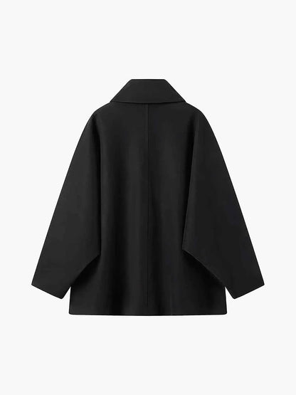 Manteau d'hiver oversize pour femmes avec col à revers et boutons asymétriques