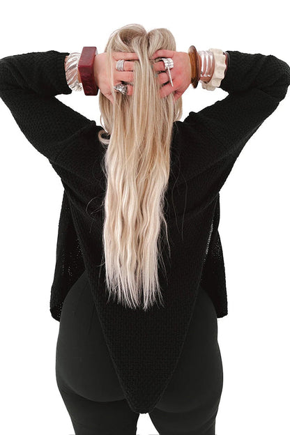 Cardigan en tricot mi-long confortable