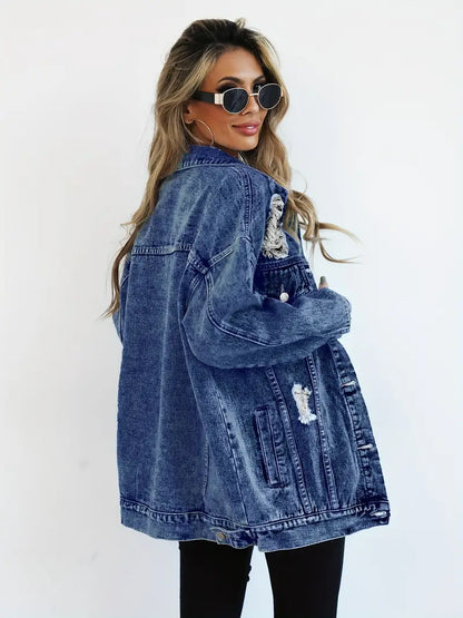 Veste en Jean Oversize Tendance pour Femmes