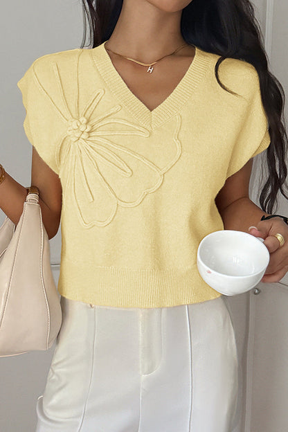 Gilet en maille décontracté à col en V confortable