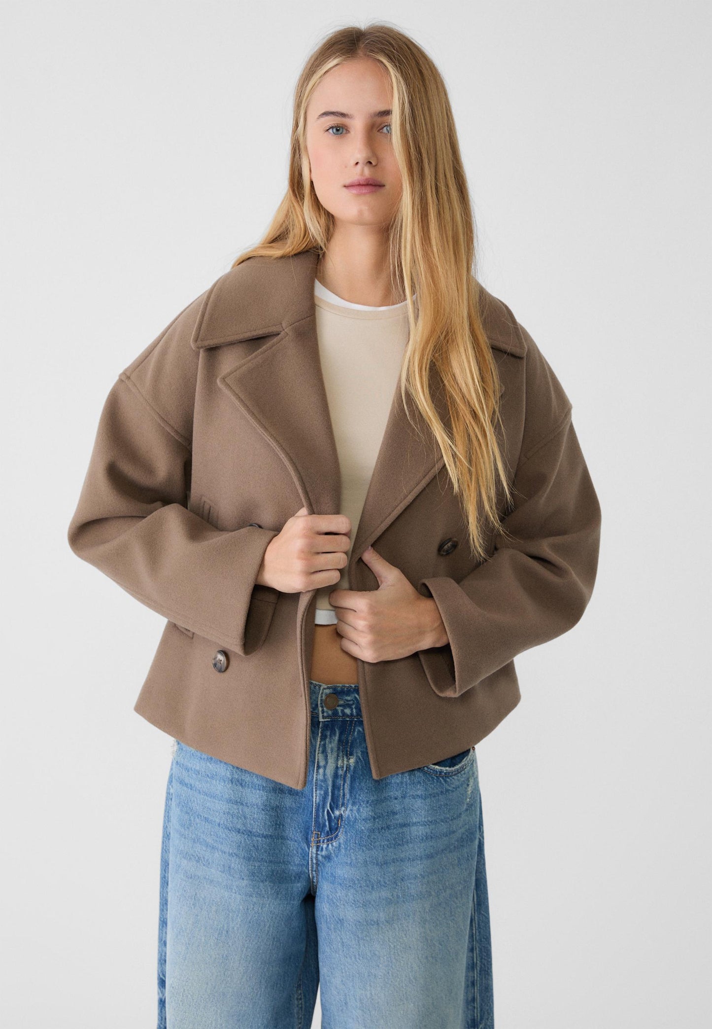 Manteau court classique intemporel pour femmes