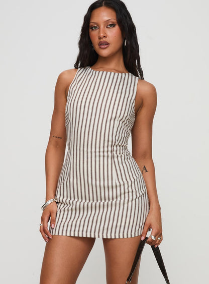 Robe mini décontractée à rayures pour femme tenue d'été