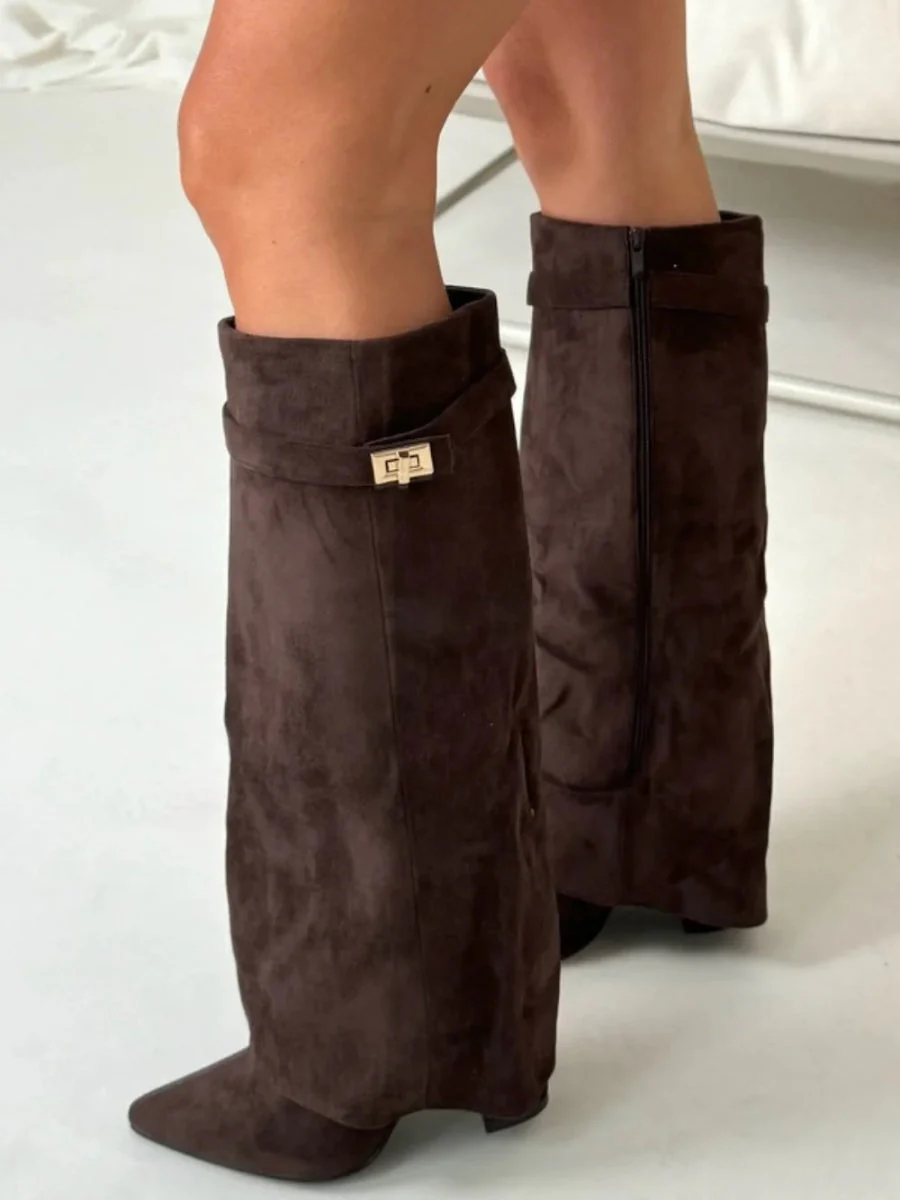 Bottes hautes pliables chic pour femmes