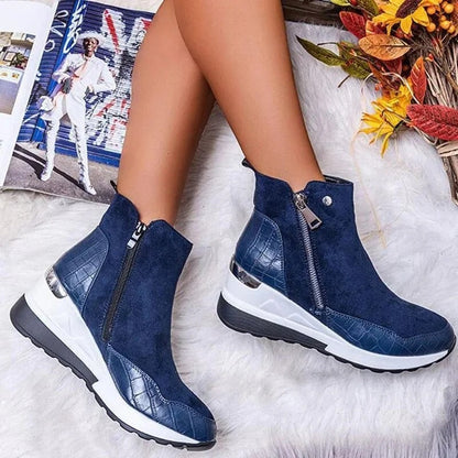 Bottes en cuir mi mollet confortables durables femmes