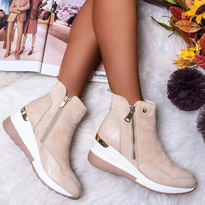 Bottes en cuir mi mollet confortables durables femmes