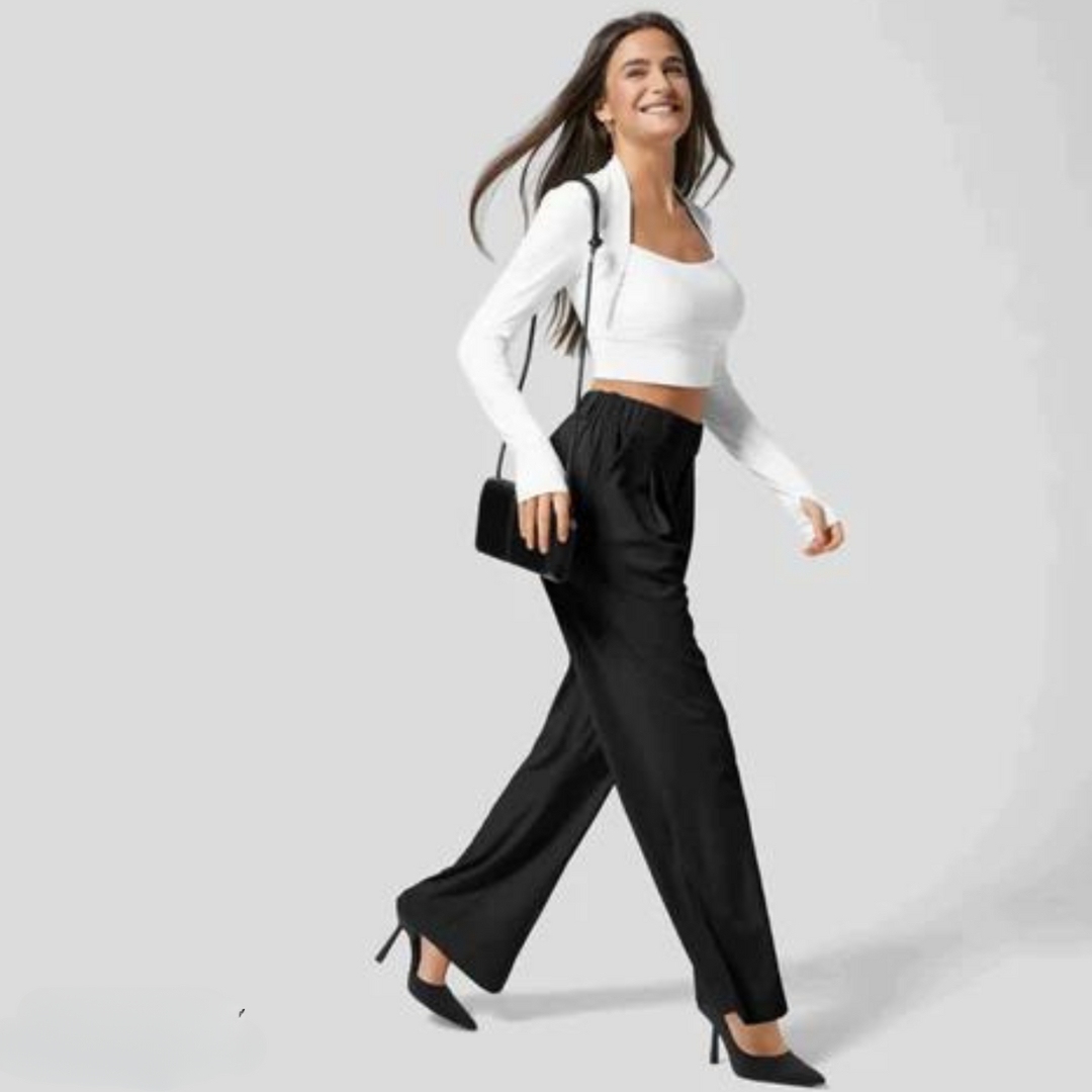 Pantalon Taille Haute Confort Élégant pour Femme