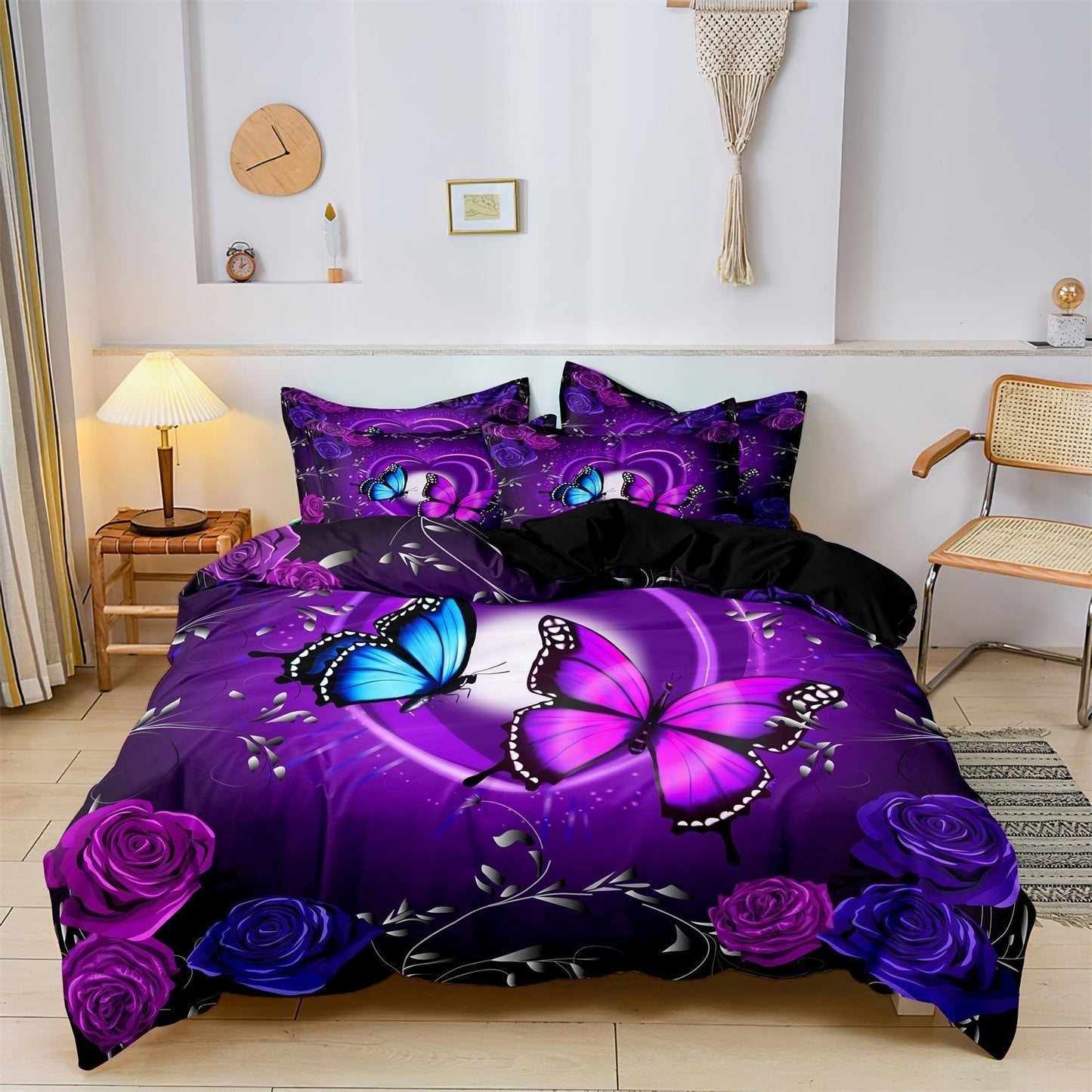 Ensemble de Couverture de Duvet Papillon Fantaisie