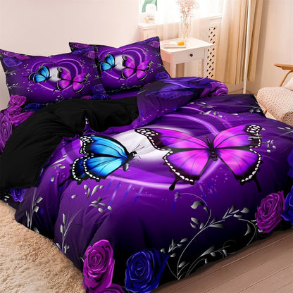 Ensemble de Couverture de Duvet Papillon Fantaisie