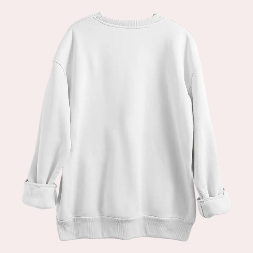 Pull Douillet à Motif Chat Blanc pour Femme