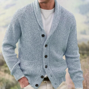 Cardigan boutonné en laine pour hommes style vintage