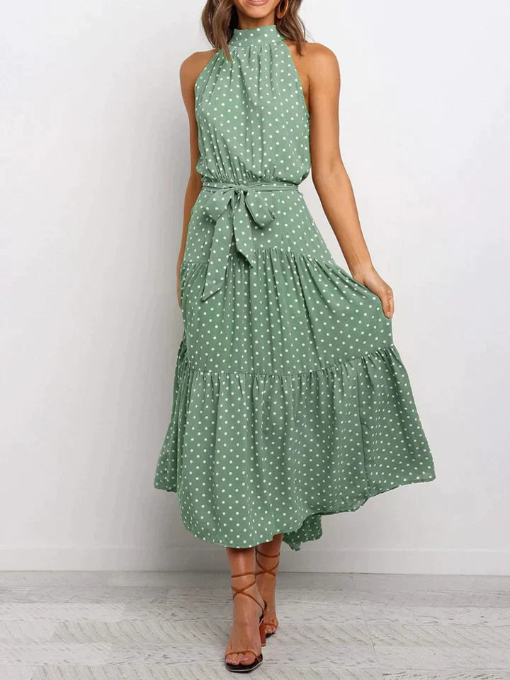 Robe d'été légère et impeccable à pois pour femmes