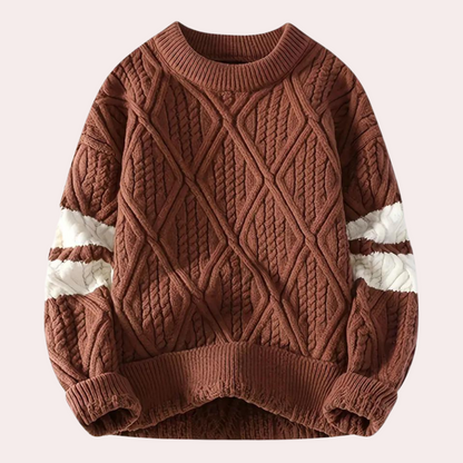 Pull Tricoté à Col Rond Élégant pour Homme