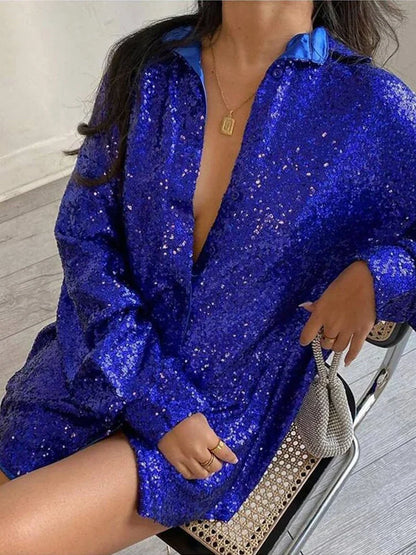 Robe Chemise Oversize Glitters pour Femmes