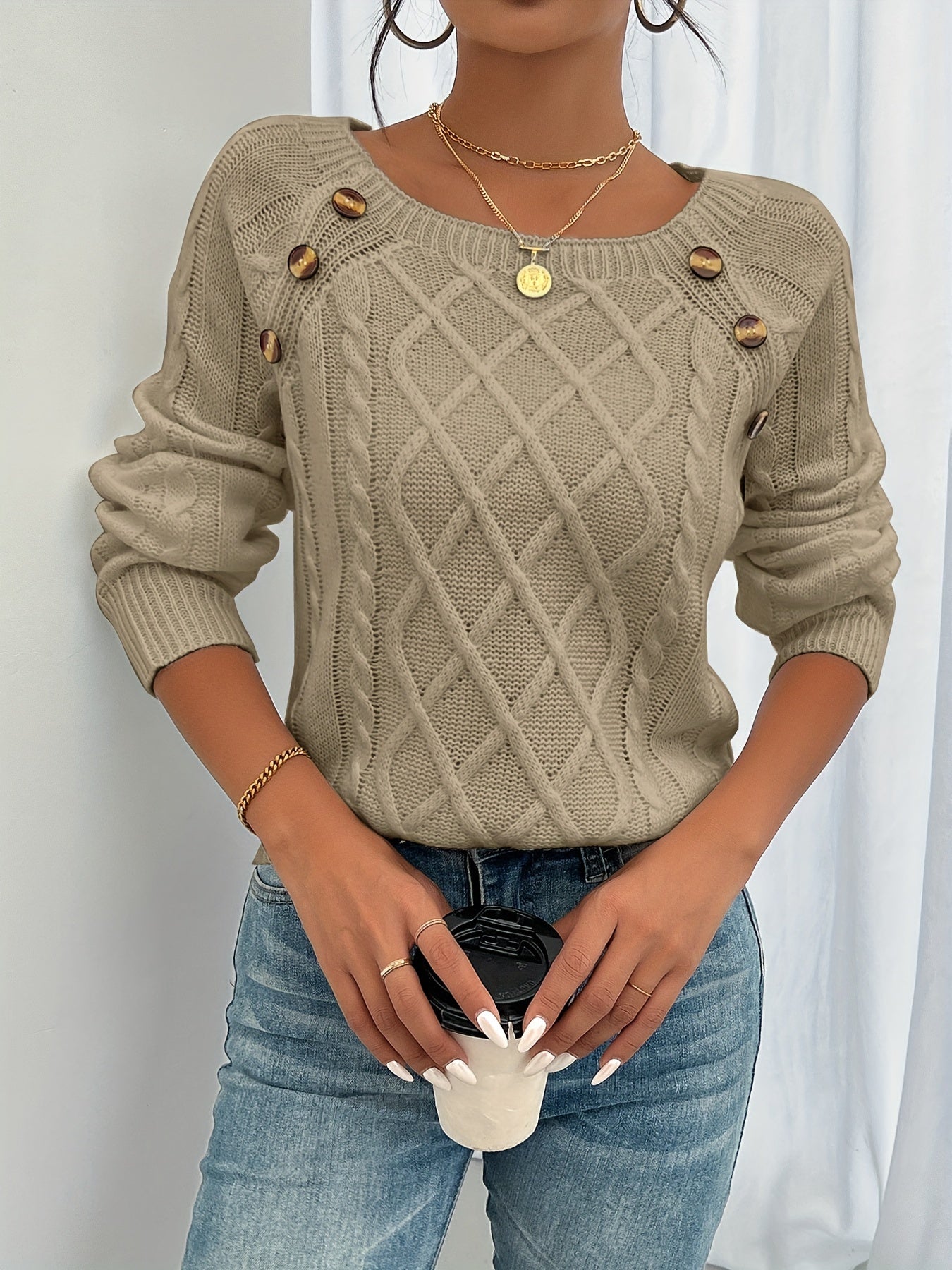 Pull en tricot doux unique et branché pour femmes