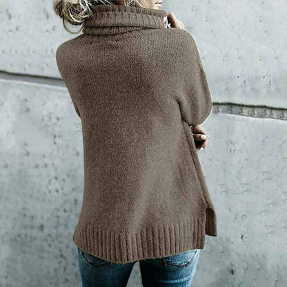 Pull Col Roulé Oversize Confortable Femme