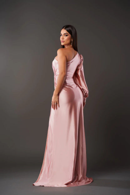 Robe de Soirée Éclatante Asymétrique Fendue Femme