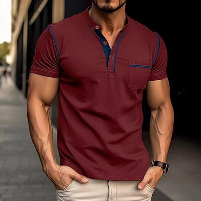 Polo Classique pour Homme avec Col Henley