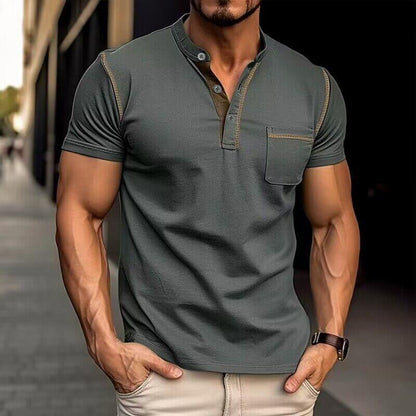 Polo Classique pour Homme avec Col Henley