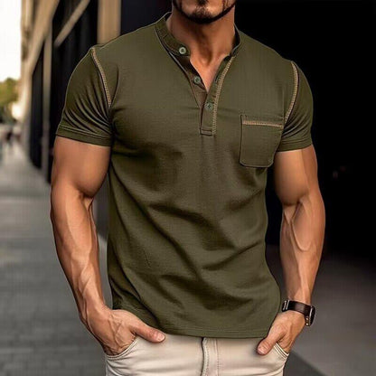 Polo Classique pour Homme avec Col Henley