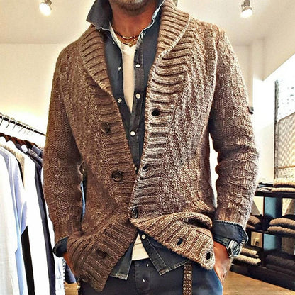 Veste Cardigan Tricoté Style Vintage Classique Homme