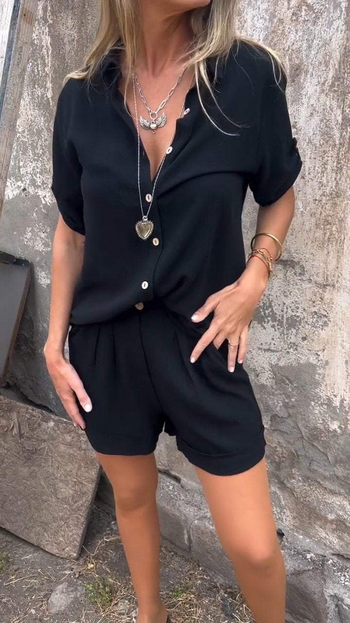 Ensemble Blouse et Short en Lin pour Femmes