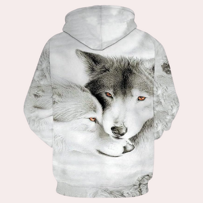 Sweat à Capuche Imprimé Animal Stylé pour Homme