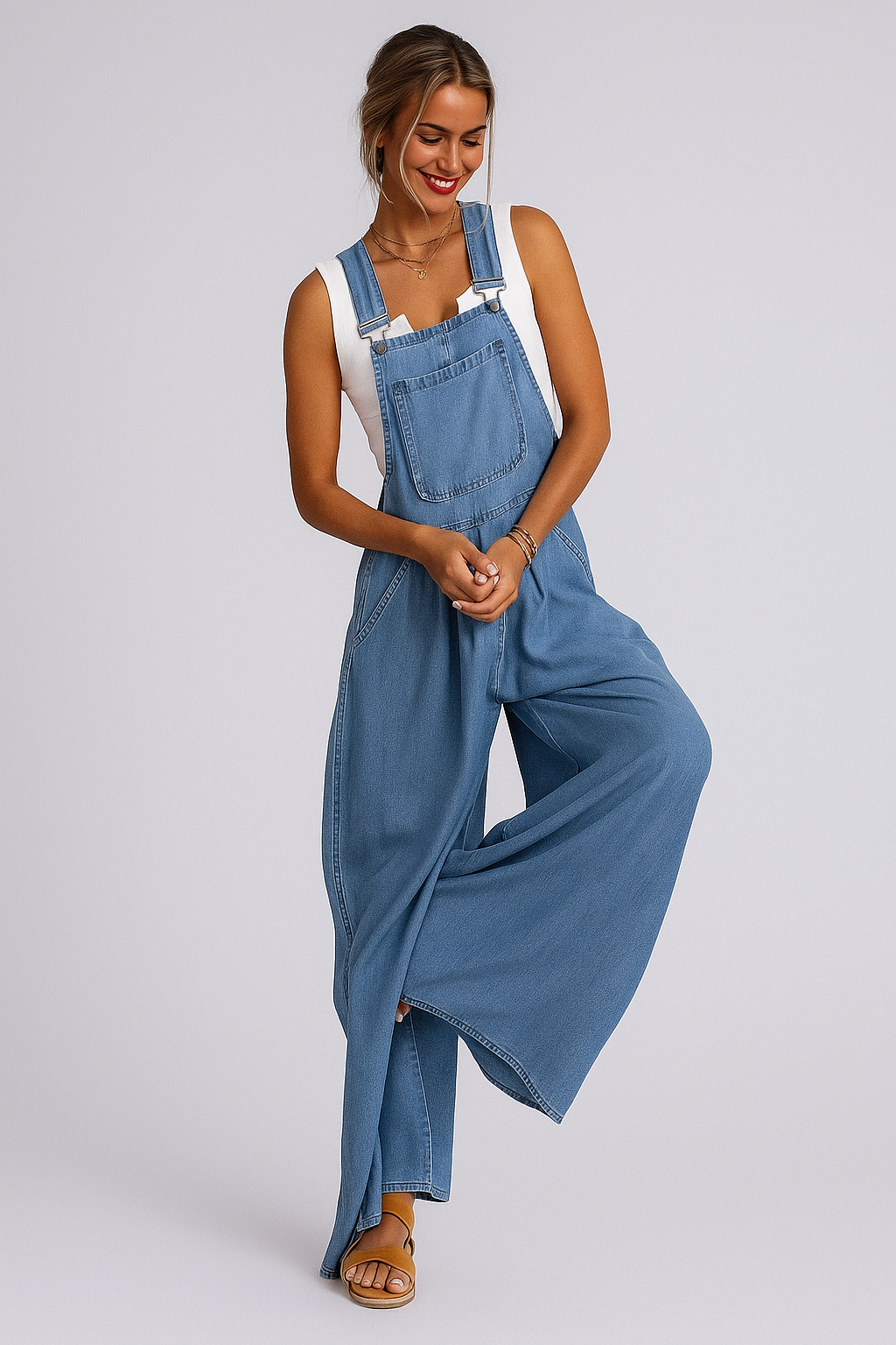 Salopette en jean classique pour un style décontracté sans effort