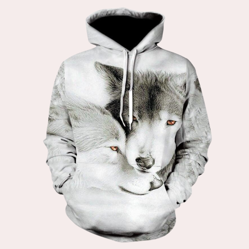 Sweat à Capuche Imprimé Animal Stylé pour Homme