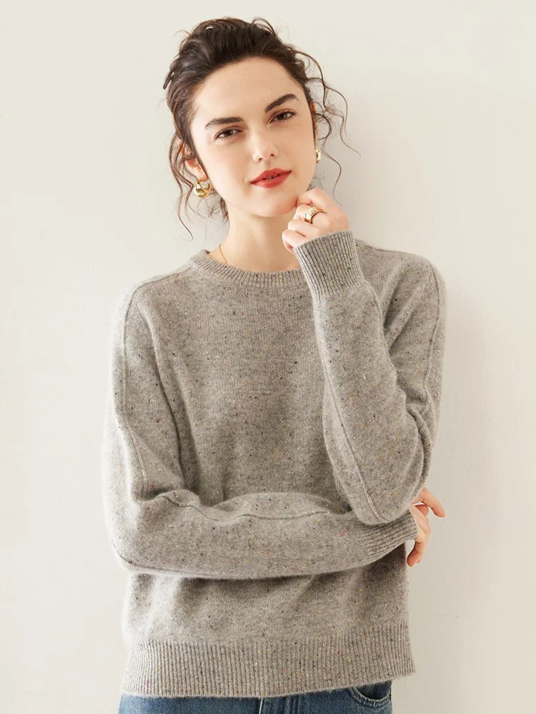 Confortable pull en laine multicolore à pois