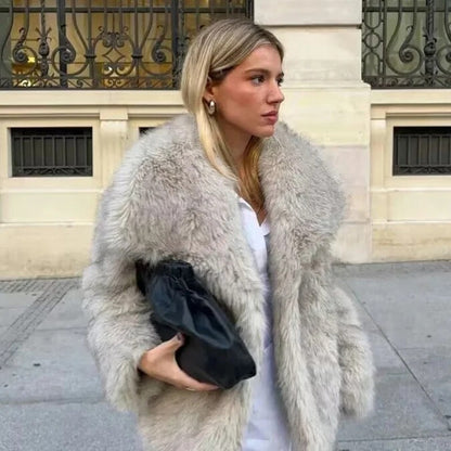 Manteau en Fourrure Doux et Luxueux pour Femmes