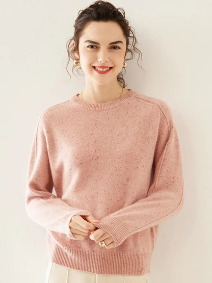 Confortable pull en laine multicolore à pois