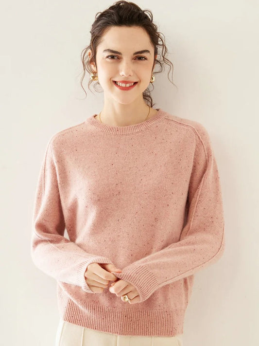 Confortable pull en laine multicolore à pois