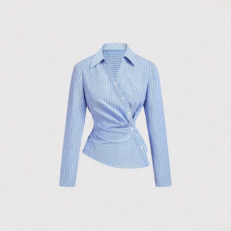 Chemise à manches longues rayée