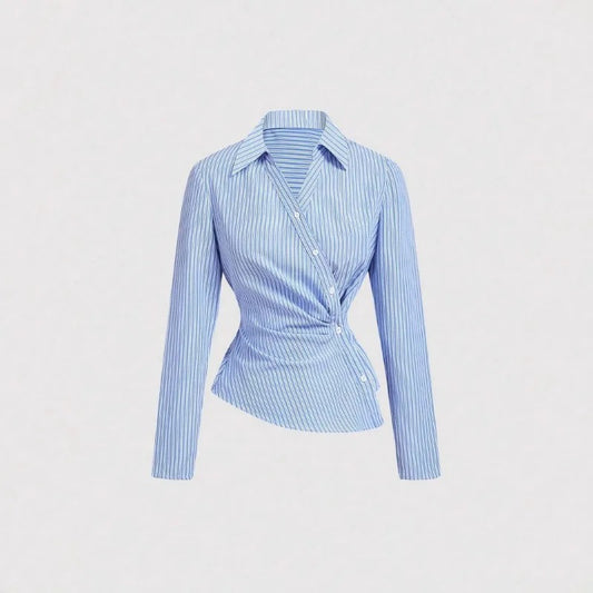 Chemise à manches longues rayée