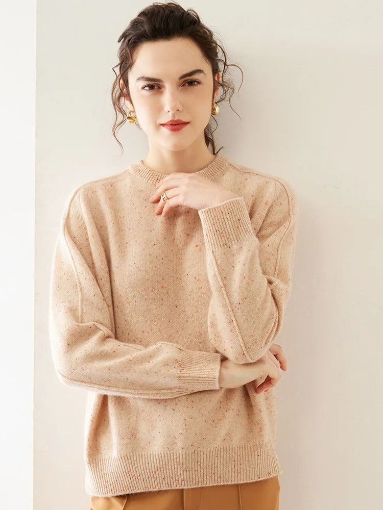 Confortable pull en laine multicolore à pois