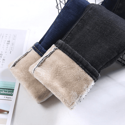 Jeans Doublés en Fleece Douillette pour Femmes