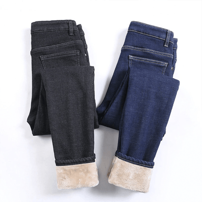 Jeans Doublés en Fleece Douillette pour Femmes