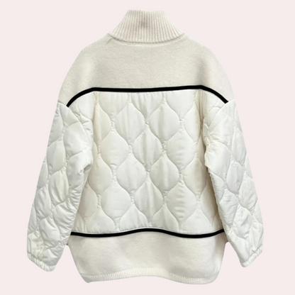 Cardigan Matelassé Chic à Col Montant pour Femme