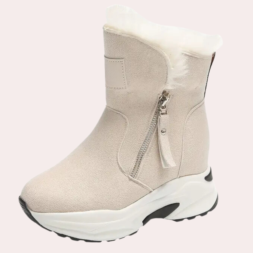 Bottes Hautes en Daim Doublées de Fourrure pour Femmes