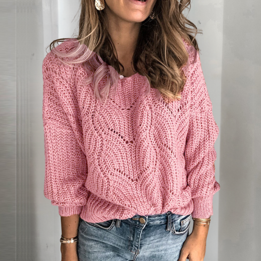 Pull en Maille Chic à Col Rond pour Femme