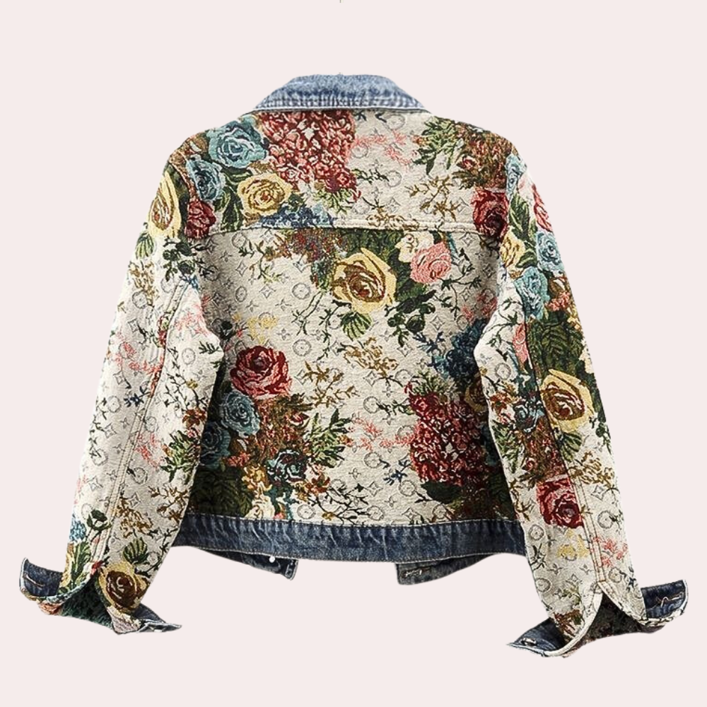 Veste Courte en Jean Fleurie pour Femme