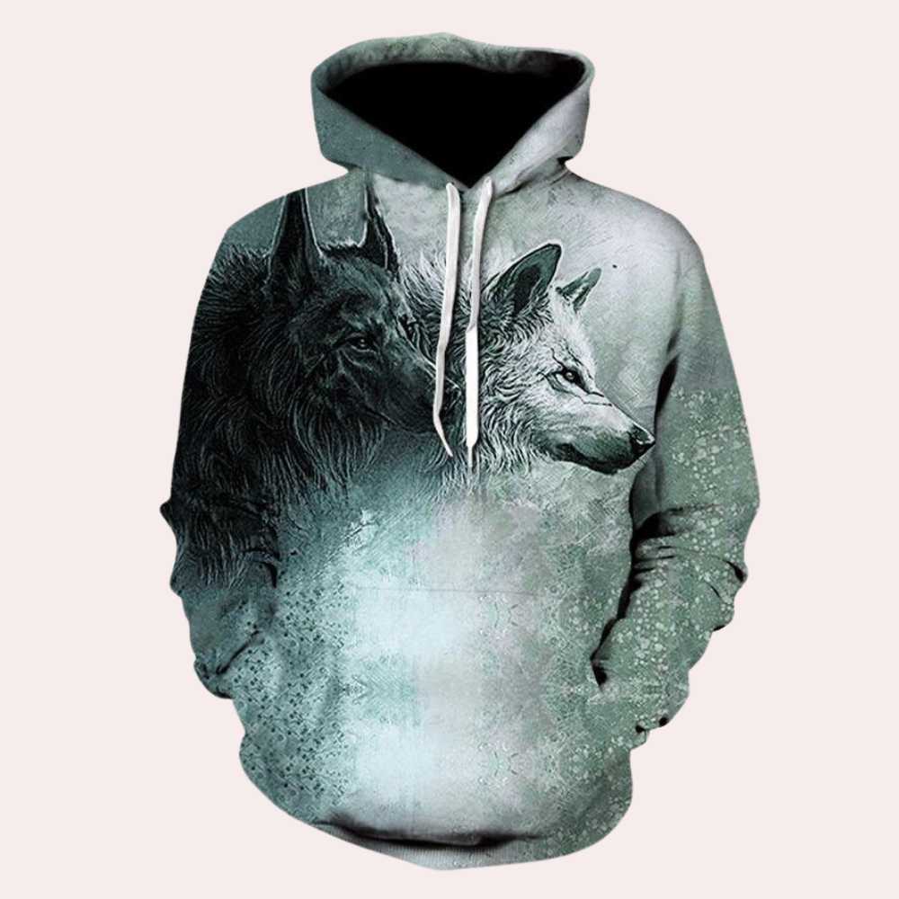 Sweat à Capuche Imprimé Animal Stylé pour Homme