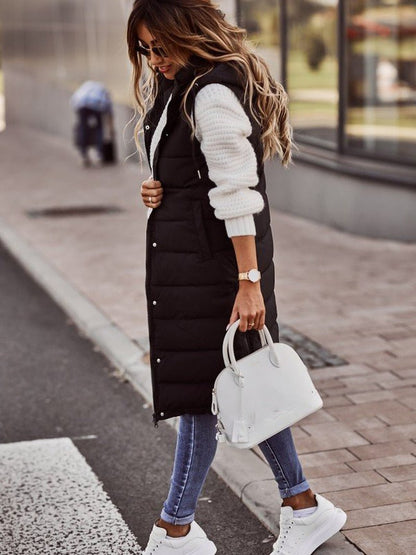 Veste à capuche mi longue matelassée unique femmes