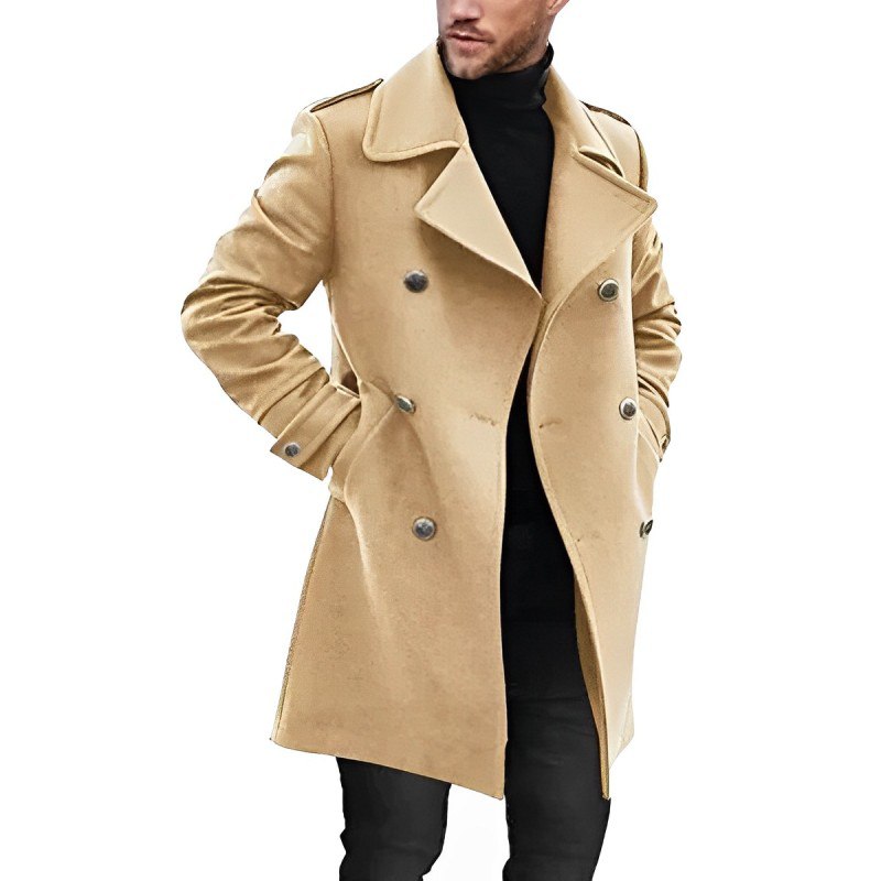 Col Large Classique Manteau Homme Sophistiqué