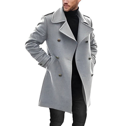 Col Large Classique Manteau Homme Sophistiqué